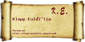 Klepp Eulália névjegykártya